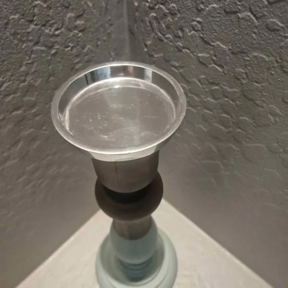 Two tone wood candlestick holder 15.5 inch